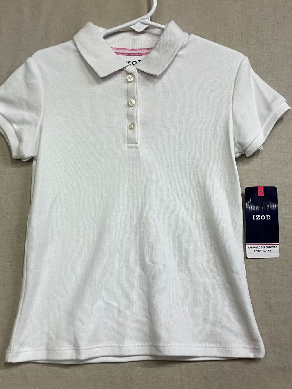 IZOD Polo Shirt Girls XXS 4/5 White Short Sleeve School Uniform Collar Easy Care